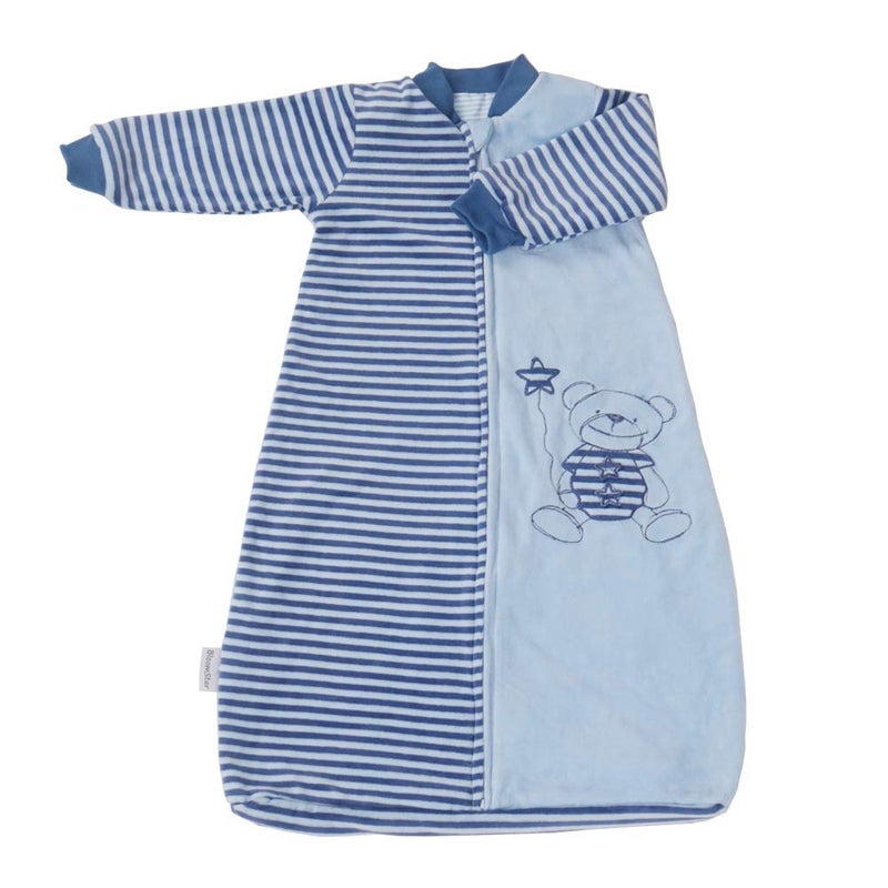 BLOOMSTAR Toddler Sleep Sack with Long Sleeves (4-6T) -Extra Large,Warm tog 2.0, Wearable Blanket Infant, Baby Sleeping Bag with Arms, Soft Cotton Velvet, Kids 5 Years Blue Boy - Image 1